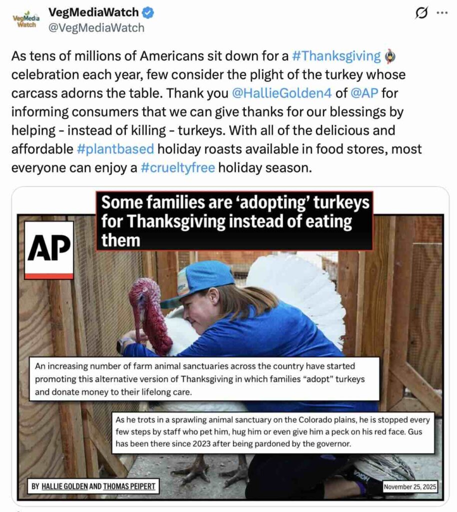 The Associated Press reports that some consumers are rescuing turkeys instead of eating them on Thanksgiving.  